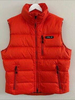 RLX Ralph Lauren Orange Quilted Puffer Vest [KC0919]
